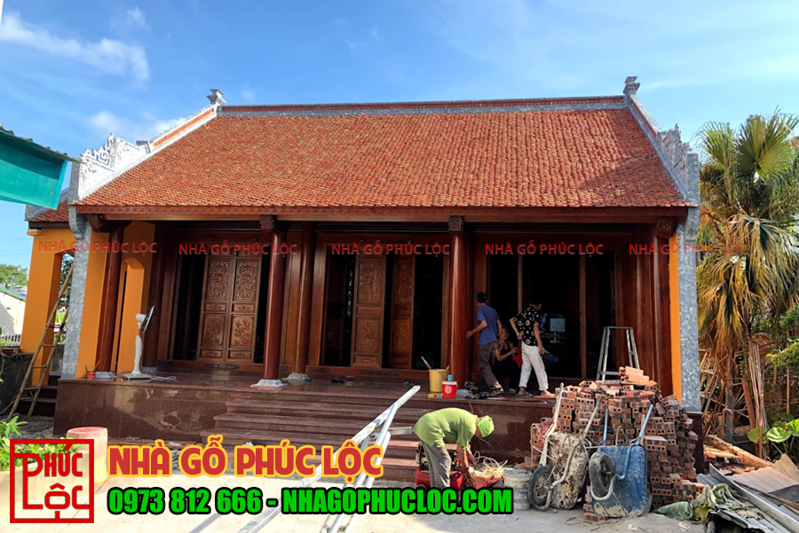 Mẫu nhà gỗ lim 3 gian được xây dựng tại Quảng Ninh