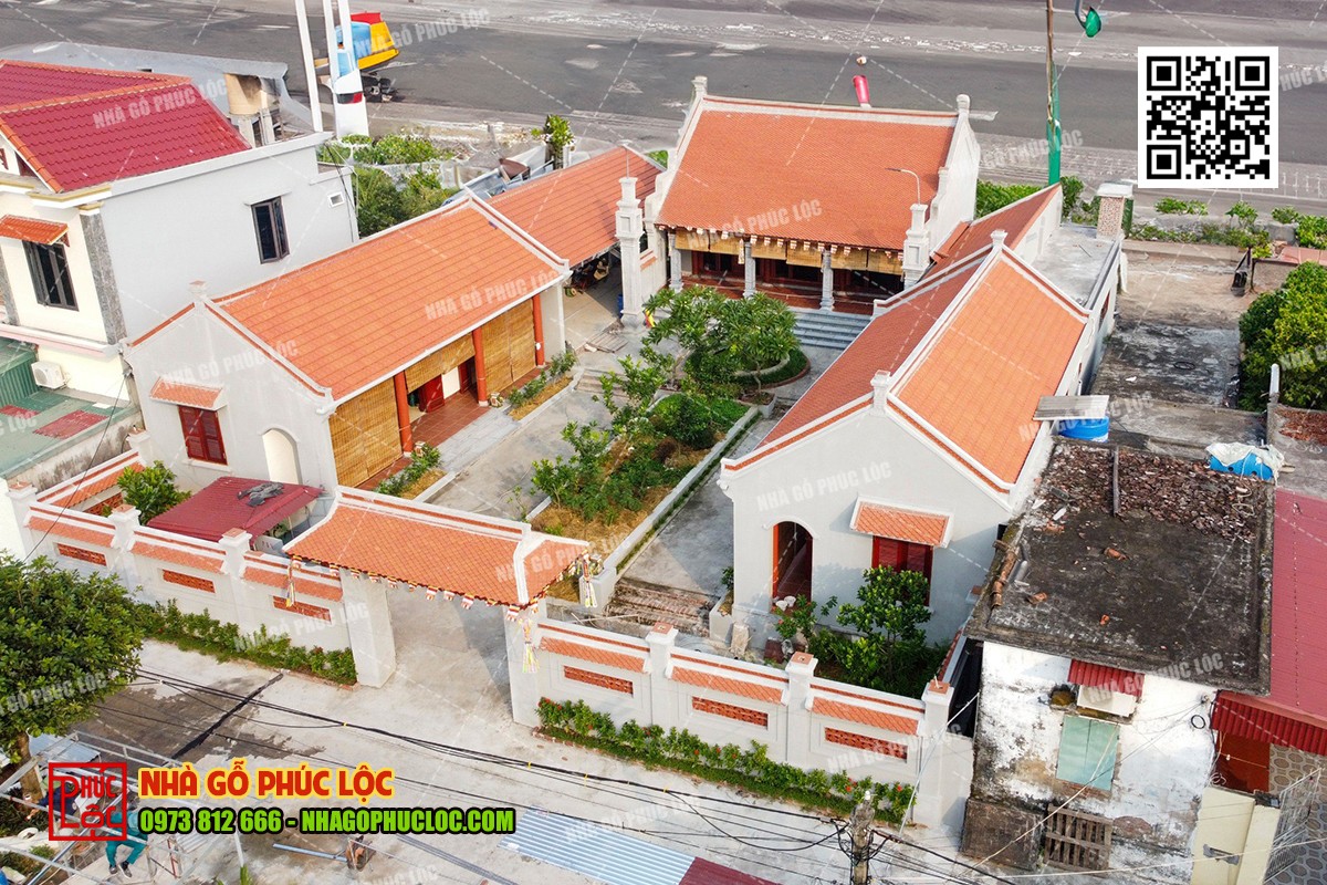 Nhà gỗ 3 gian có hậu cung theo kiểu nhà tam hợp viện