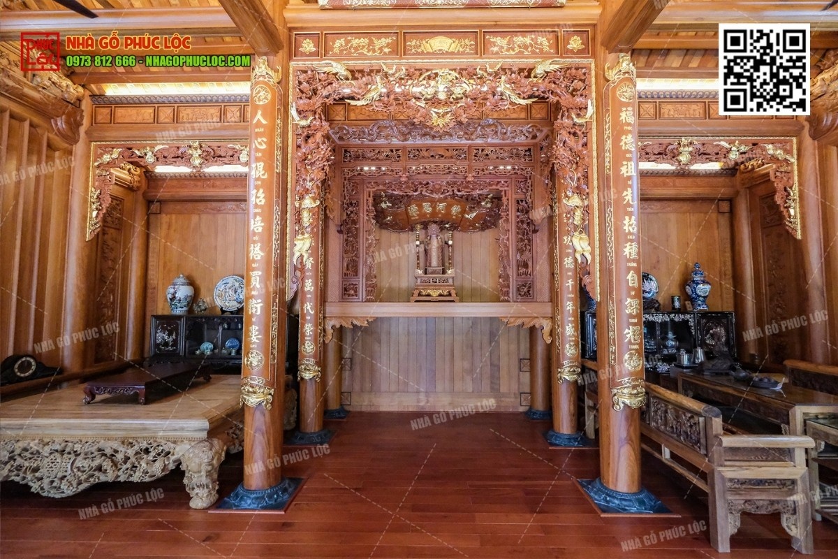 Ý nghĩa của cửa võng tứ linh trong nhà gỗ