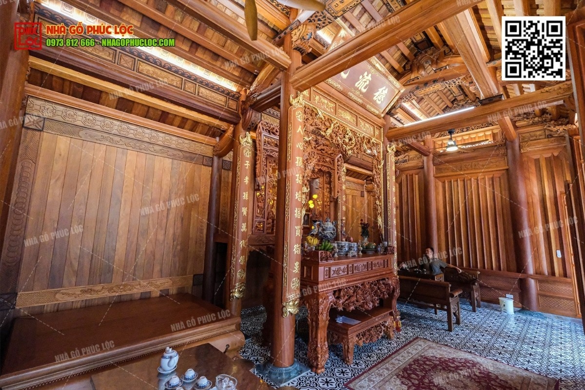 Đặc trưng phòng thờ gia tiên trong nhà gỗ truyền thống