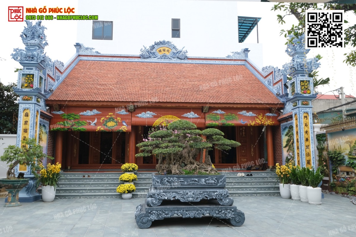 Nhà gỗ 3 gian bằng gỗ gõ đỏ