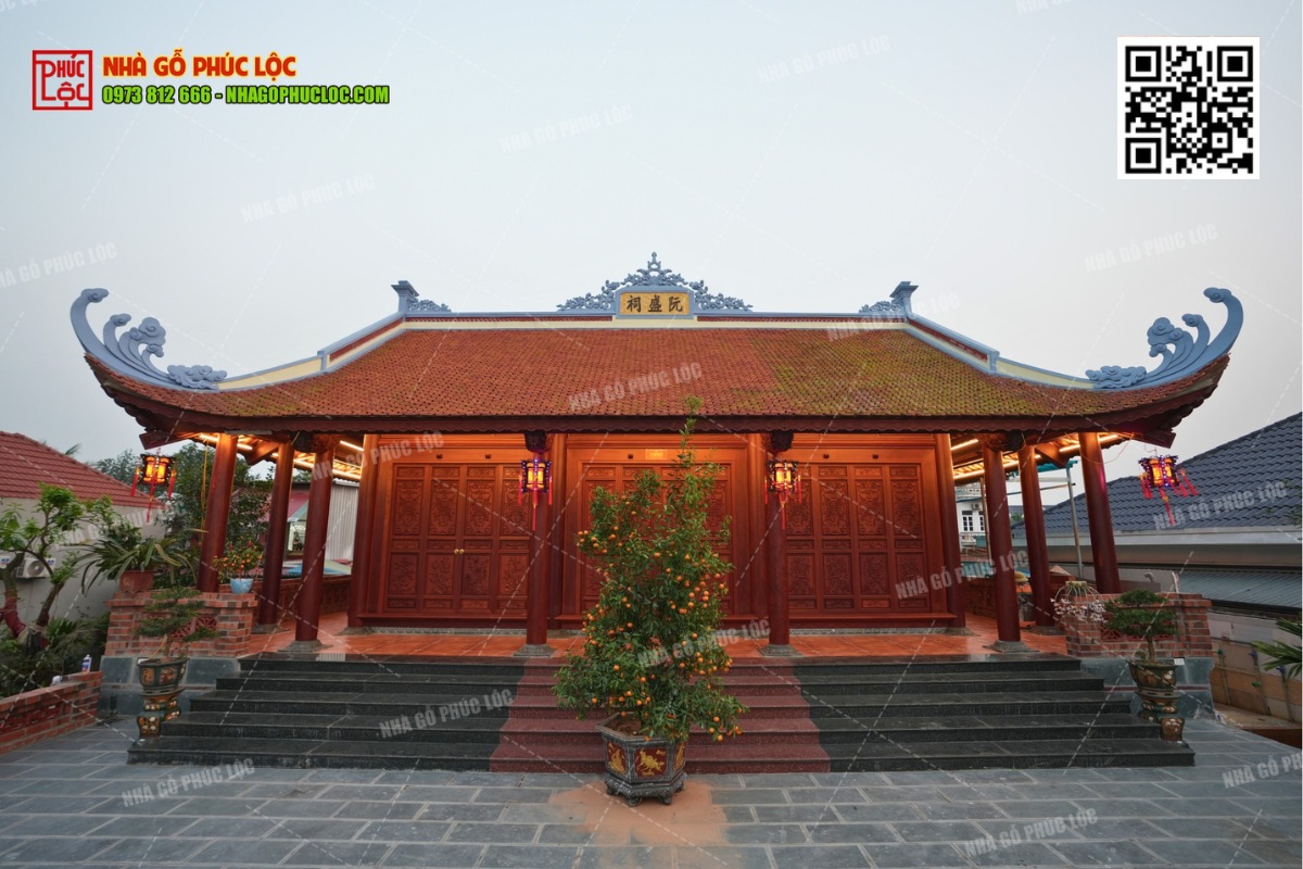 Nhà gỗ 3 gian bằng gỗ căm xe Lào