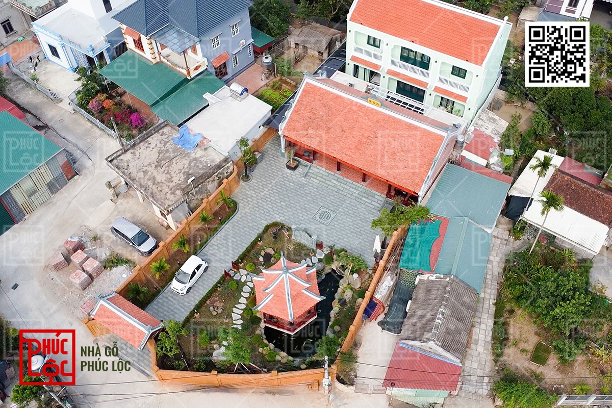 Nhà 3 gian bố cục chữ nhị