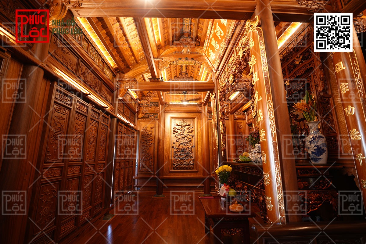 Nguyên tắc lựa chọn hoa văn phong thủy cho nhà gỗ 3 gian trên tầng 3